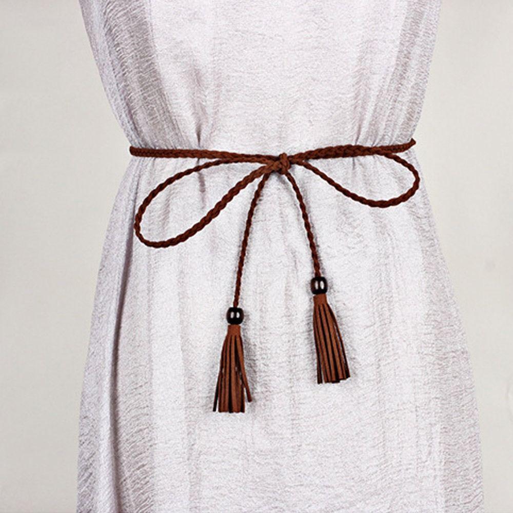 Adjustable Waist Chain Braided Braided Belts Multi-application Tassel Belt