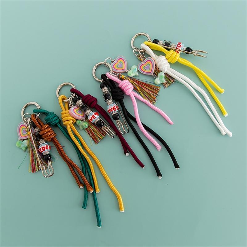 Handmade Knot Key Holder Adornment Unique Braided Key Rings Handmade Nylon Keychain Accessory for All Occasion