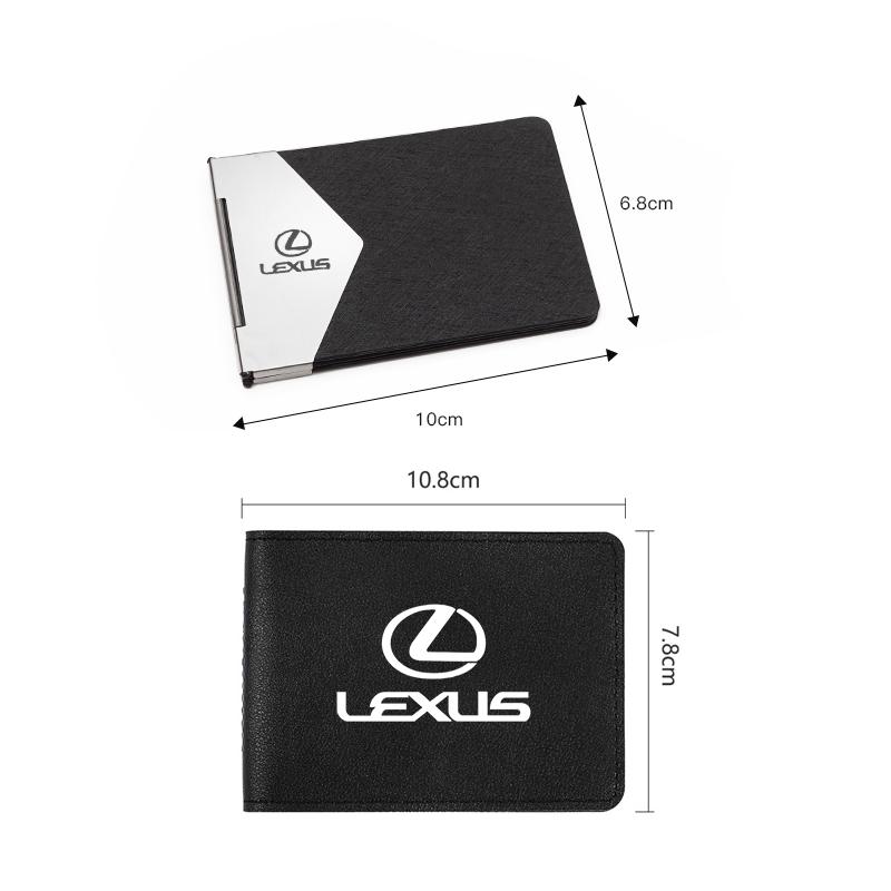 Metal Document Cover ID Card Holder Clip Wallet With Car Logo For Lexus RX300 IS200 IS250 ES350 Ct200h UX250h NX300h RX350 NX