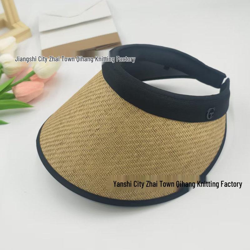 Women's UV Protection Straw Sun Hat with Face Shield, Korean Style, Wide Brim