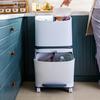 20L/40LConvenient Garbage Bucket Sorted Waste Bin With Wheel Plastic Kitchen Trash Can Corner Recycle Bin Press Open New
