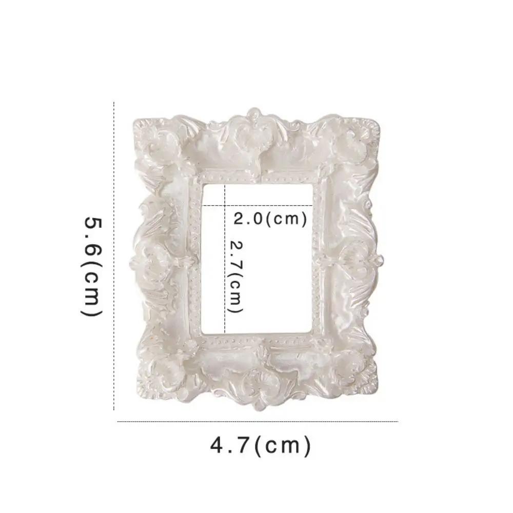 Durable DIY Resin Photo Frame Rustic 3D Mini Mirror Props Miniature Mirror Small Model Phone Shell Material