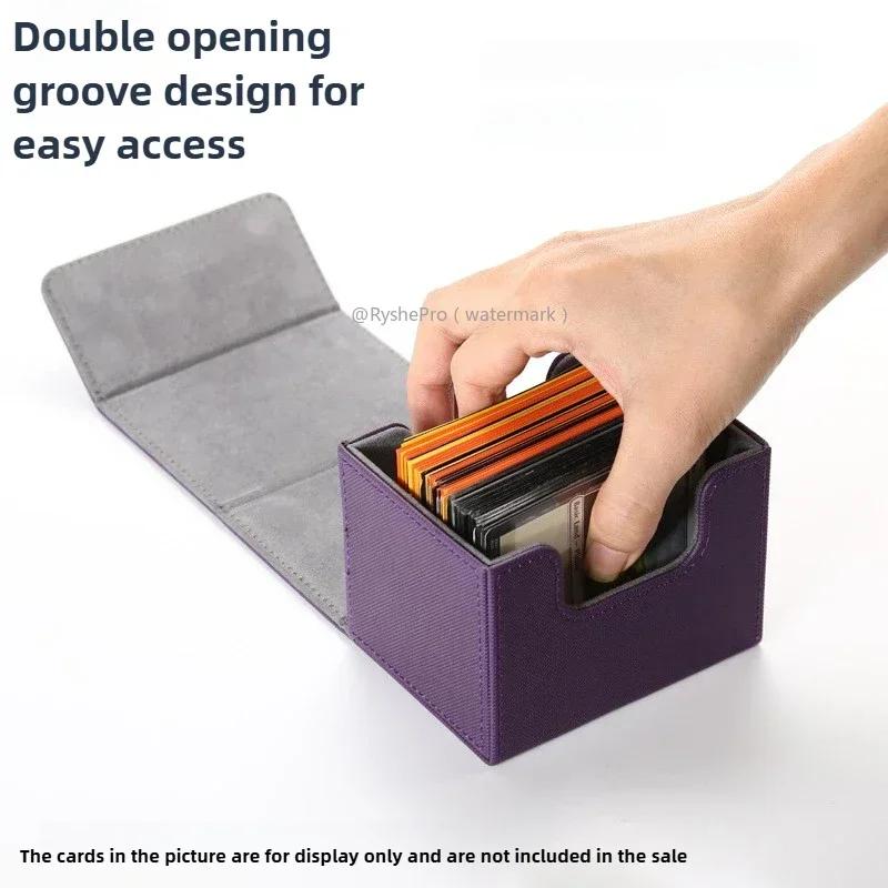 Komutan Kart Destesi Kutusu 100+ Tek Kılıflı Kart Saklama Kutusu Deri Mıknatıslı Magic Gathering Kart Kılıfı TCG CCG MTG Kartları İçin