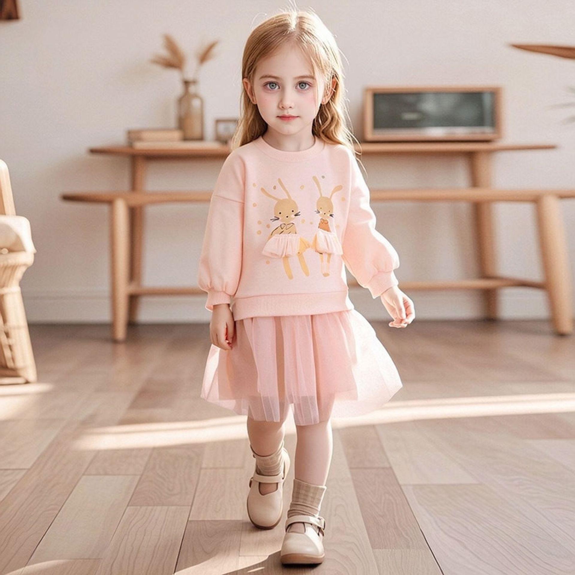 Girls Fall Tulle Cartoon Dress 90