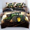 Tractor Pattern Quilt Cover Three-Piece Digital Printing Bedding Duvet Cover Kit
