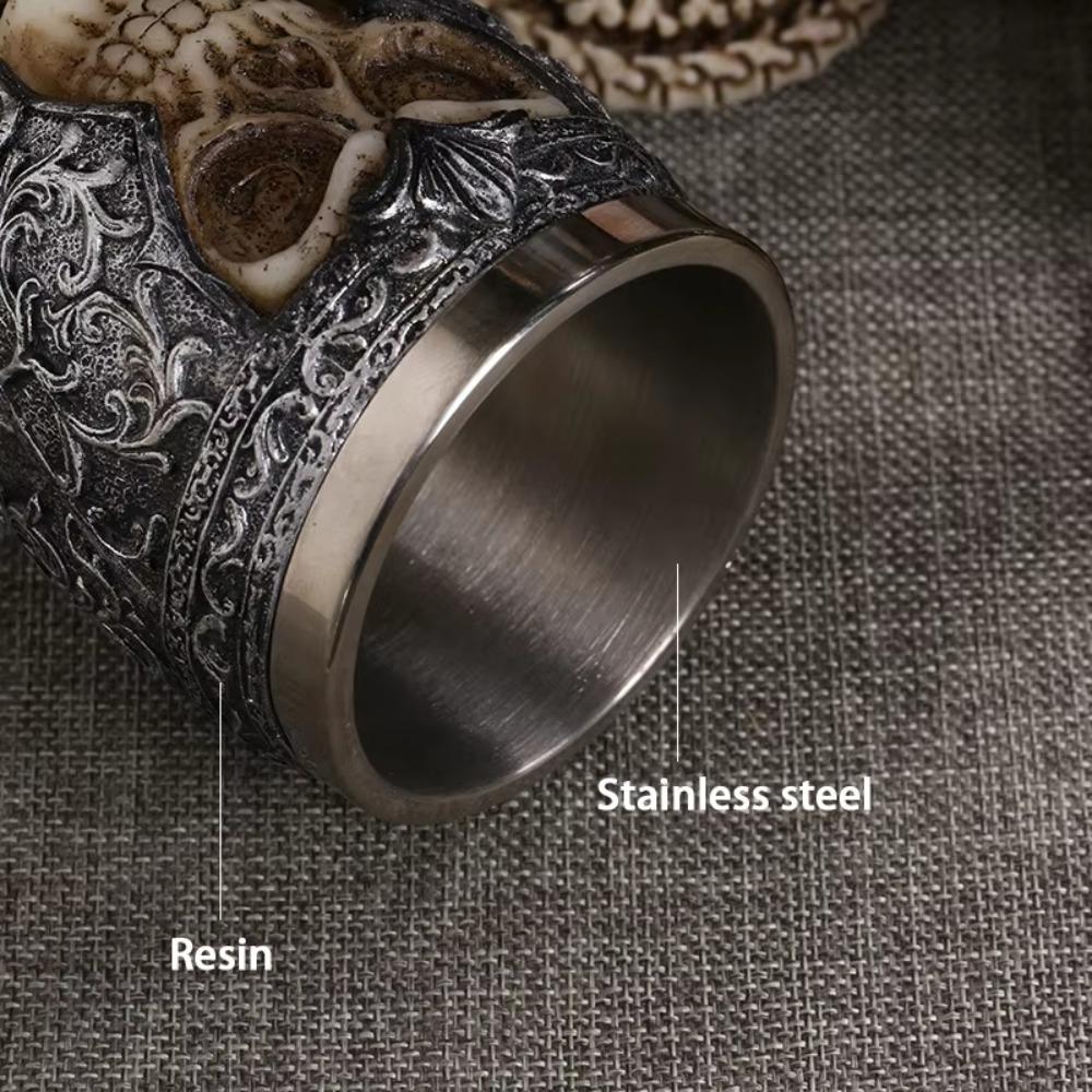 Skeleton Viking Dragon Drinking Mug Punk Skull Goblet Gothic Wine Cup  Halloween Gift