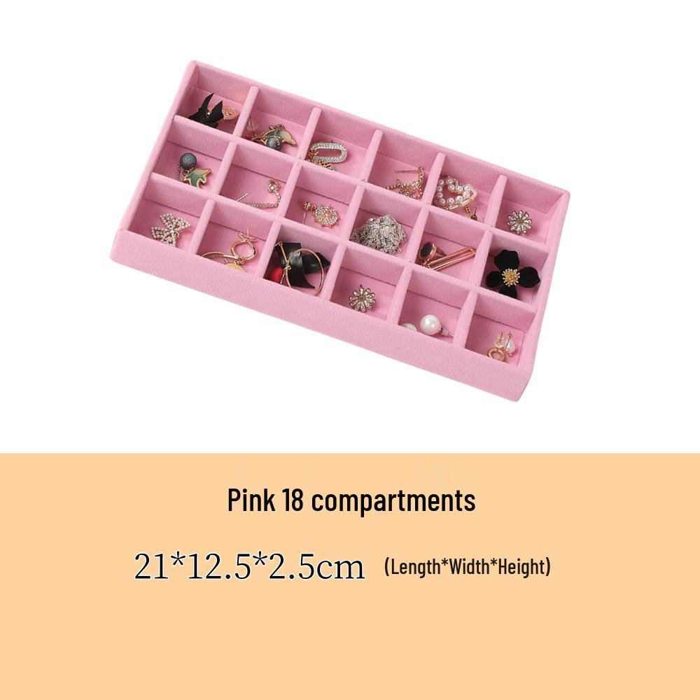 Velvet Jewelry Organizer Tray with Dividers for Necklaces, Earrings, and Rings