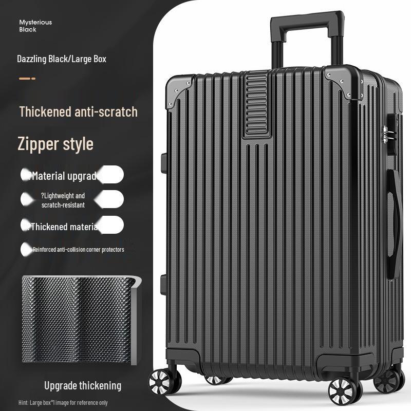 32-Inch Large Capacity Trolley Suitcase with Universal Wheels - Durable Leather Design for Men and Women