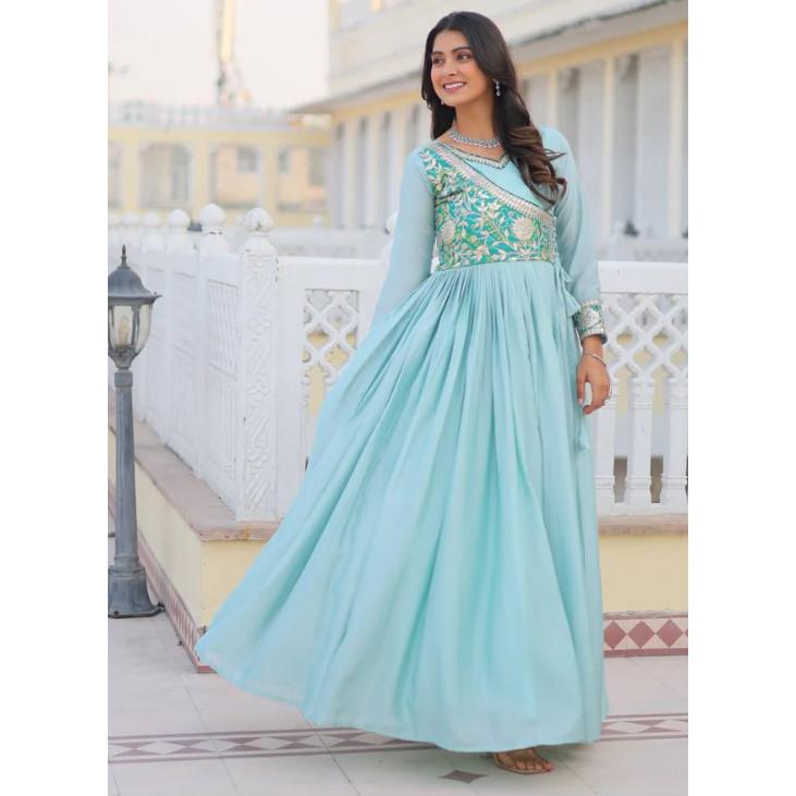 Bellissimo Abito Anarkali Designer Bollywood Indiano per Matrimonio Festa