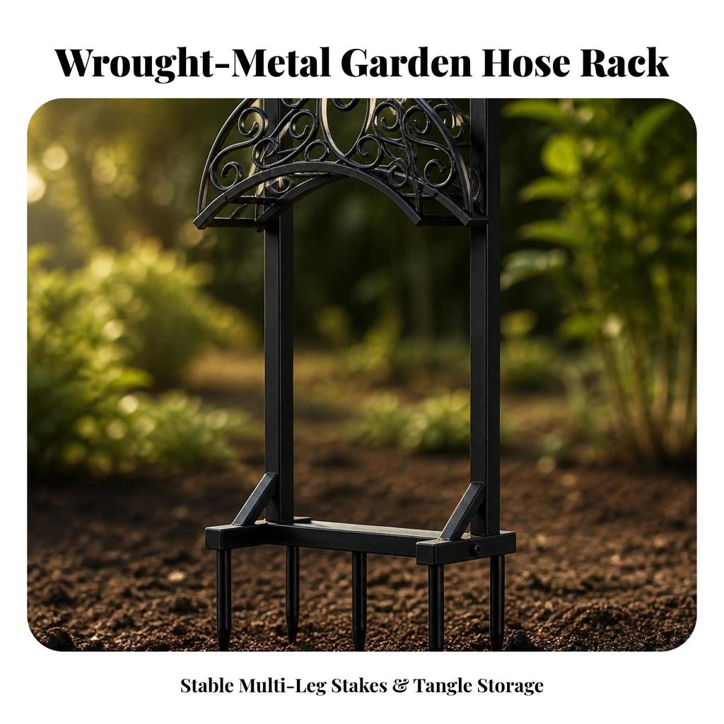 Freestanding Garden Hose Holder Sturdy Stand Homeowners
