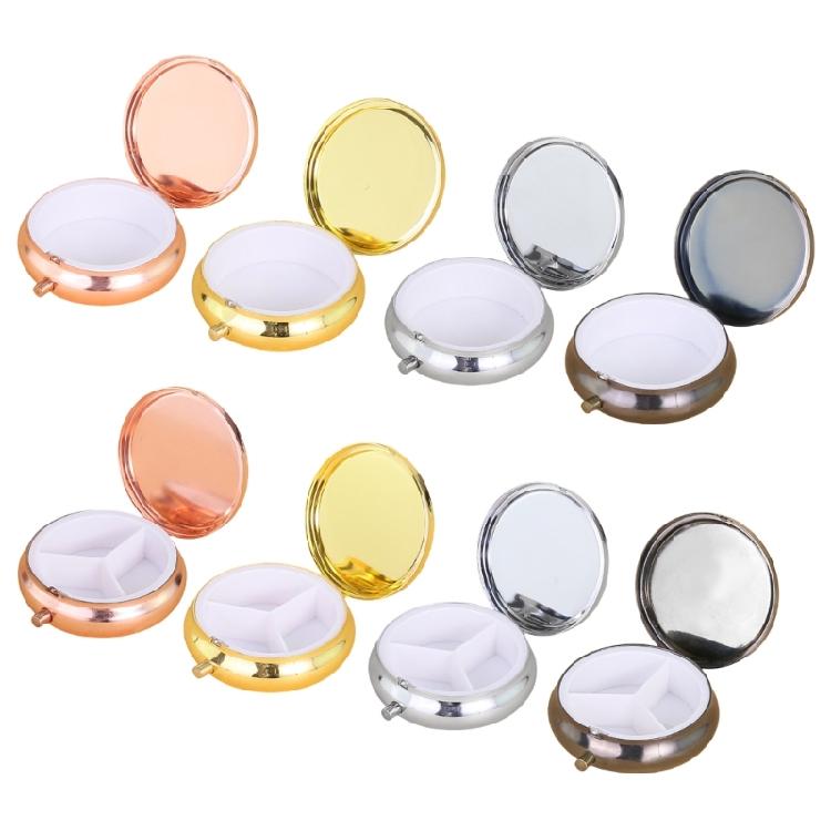 Fach Medikamenten Pillen Etui Pillen Tragetasche für Tasche Geldbörse Pillenbox Dekorative Metall Medizin Organizer für Geschenk