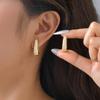 Gold Plated Cubic Zircon U-shaped Earrings for Women Anti-Allergy Exquisite Hooks Earrings Party Trend Luxury Jewelry Gift