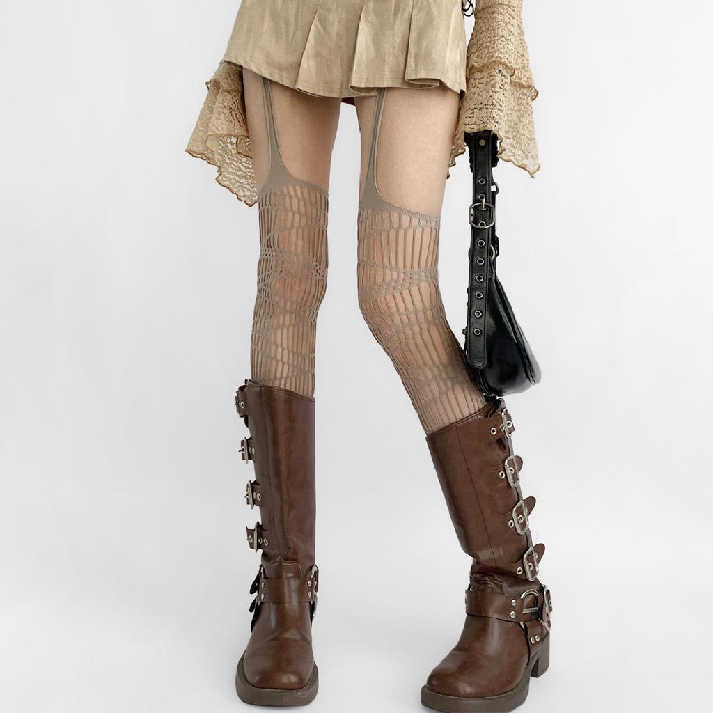Spicy Y2K Cutout Lace Fishnet Stockings - Spring/Summer