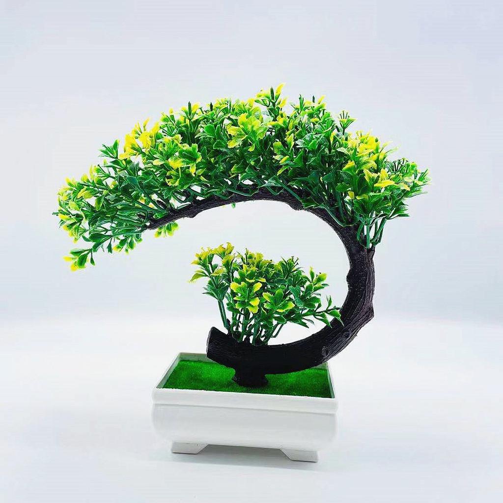 Pinus Hwangshanensis Artificial Bonsai Plastic Pot Decorative Plant For Living Room