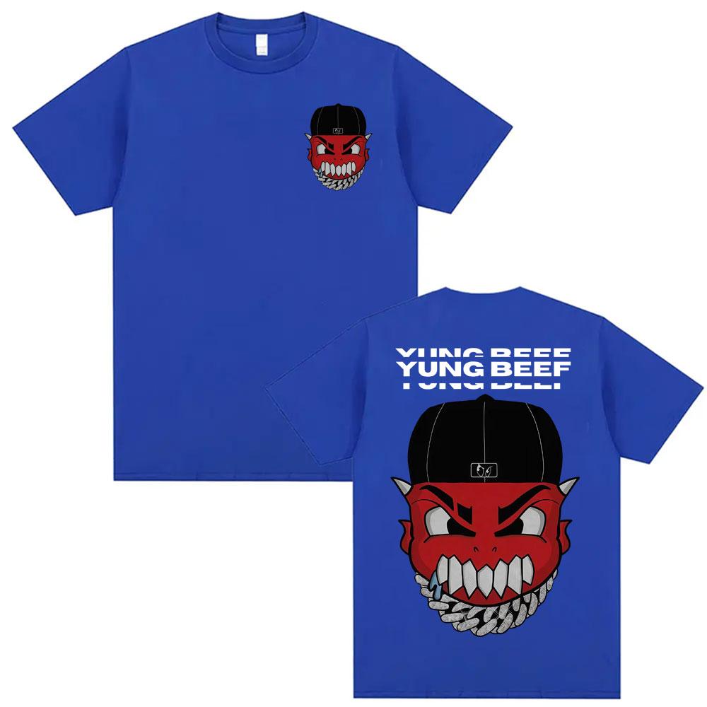 

Rapper Yung Beef Album Pattern Tshirt 2025 Summer Mens Wear Harajuku Gothic Hip Hop Comfortable Round Neck Tshirt Street Wear M