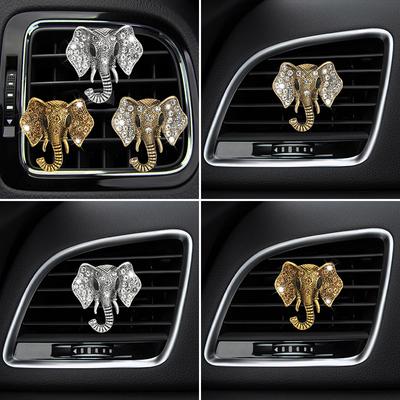 Clip per Bocchetta dell'Aria per Auto con Elefante di Strass Bling Clip per Bocchetta da Cruscotto Deodorante per Auto Clip per Bocchette Accessori Auto Decorativi