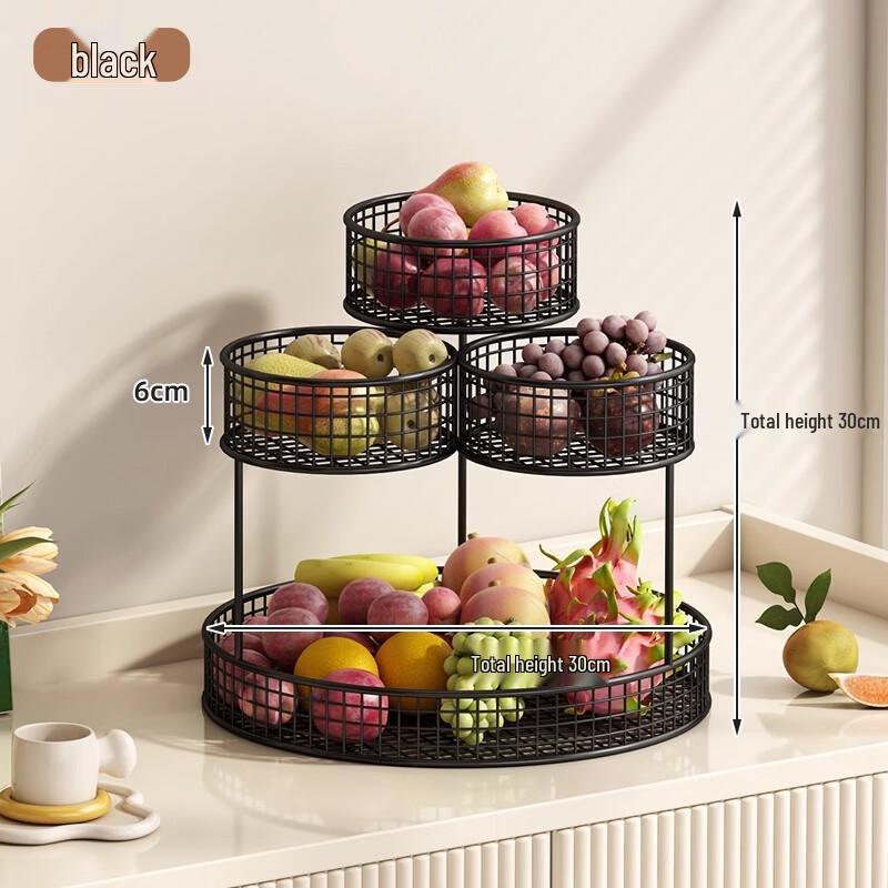 Многоуровневая металлическая корзина для фруктов и закусок