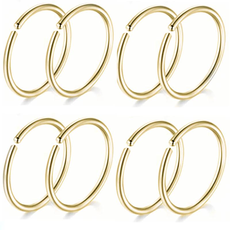 5/10/20PCS Stainless Steel L Shape Nose Stud Set 20G Crystal Nose Ring Hoop Set Indian Crystal Nose Stud Bulk Piercing Nariz Lot