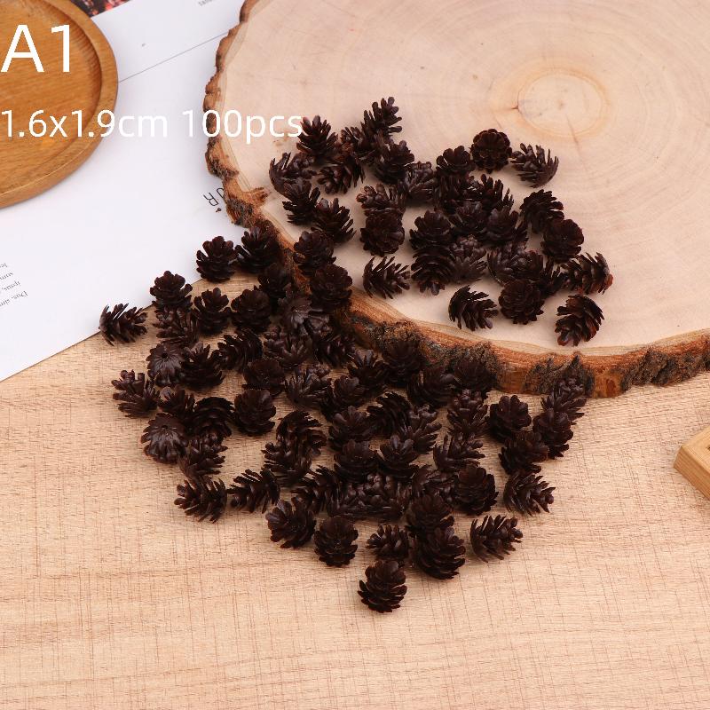 100 Pcs Artificial Plants Fake Pine Cone Christmas For Festival Wedding Party Home Gift Navidad