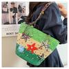 Women's Large Capacity Summer Woven Straw Beach Bag with Starfish Decoration