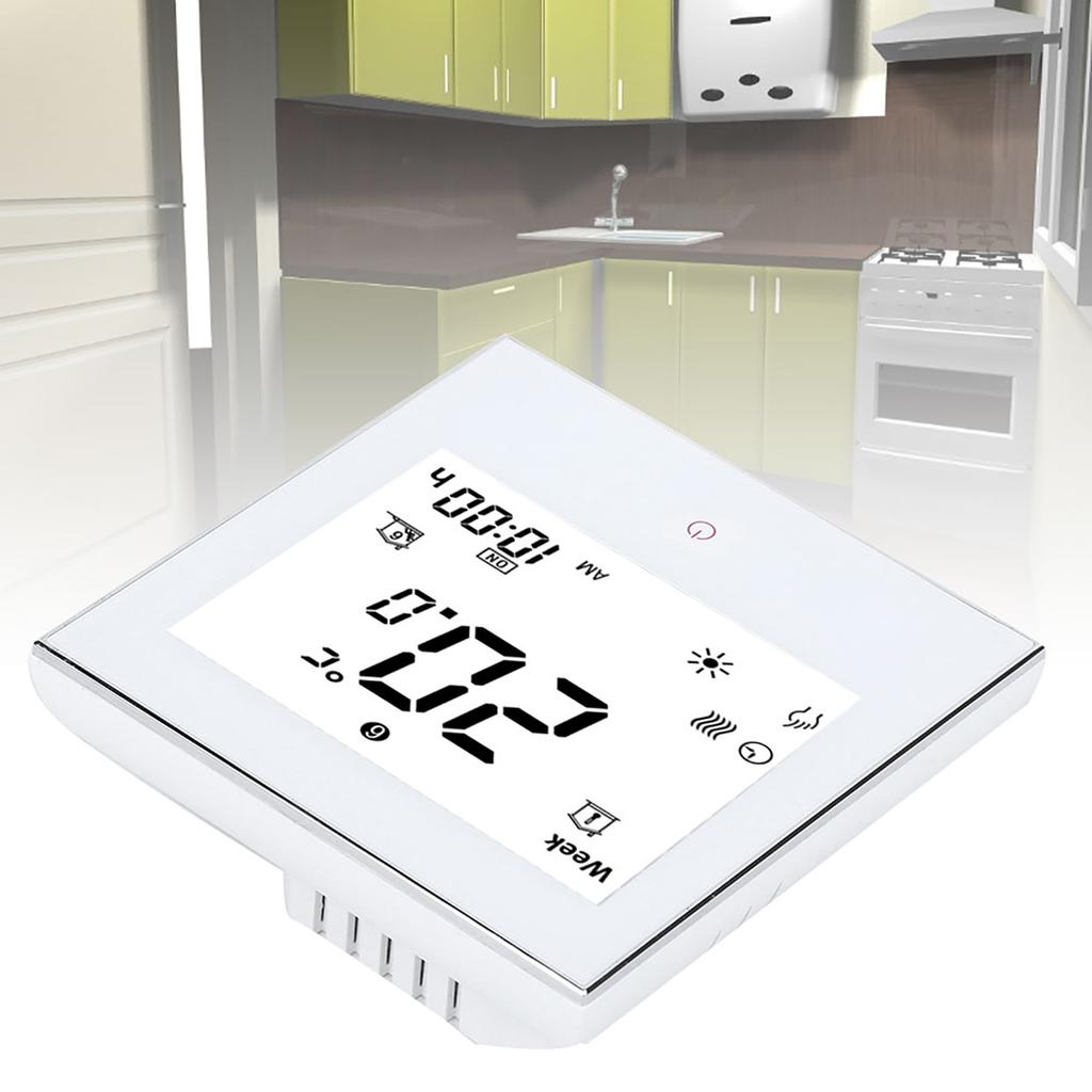 Heating Room Thermostat Weekly Programmable LCD Display Touching Screen 5A AC110‑230V
