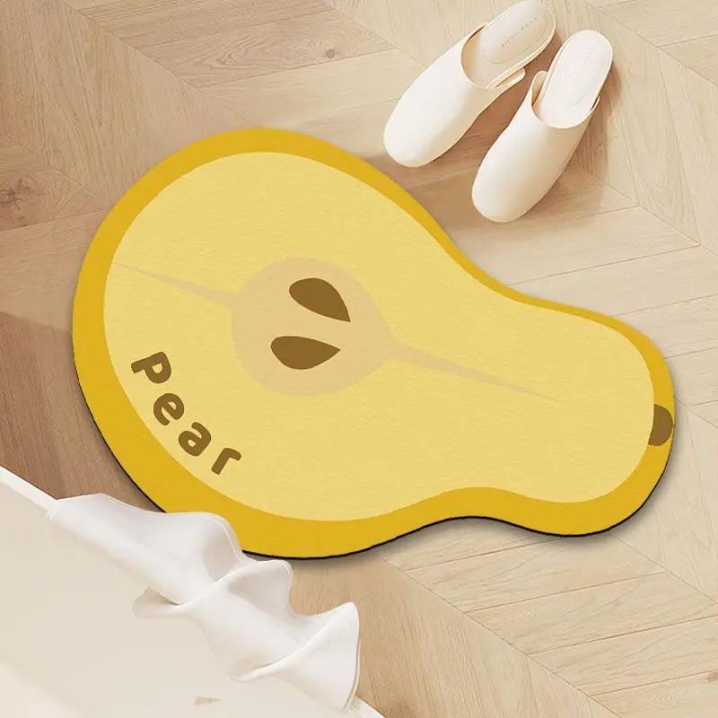 

Carpet bathroom absorbent, dirt resistant, non slip floor mat, bathroom diatom mud foot mat, fruit shaped bathroom door 40X60cm 15.7X23.6in