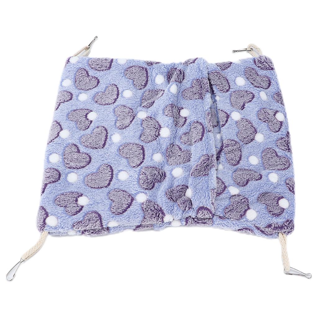 Kleine Haustier Hängematte Warmer Umschlagstil Hängebett Käfig mit Haken für Hamster Kaninchen 36x30cm Lila