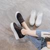 Fujin 9cm New Air Mesh Krajka Platforma Klín Letní Pohodlná Móda Vysoká značka Prodyšné Slip na tlusté podrážce Neformální módní boty