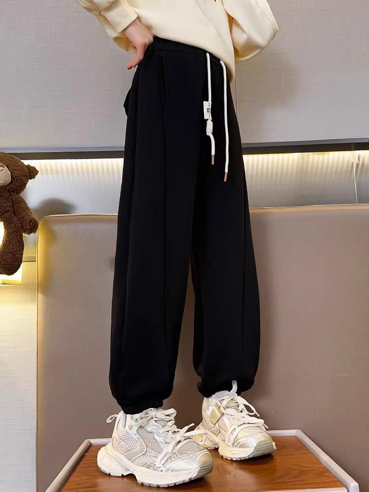Girls' Autumn 2025 Casual Sweatpants - Trendy Fall Sports Pants for Kids