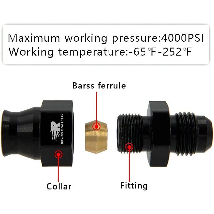 Male Flare To 5/16" Fuel Hardline Tube Fitting Adapter Connector Aluminum All