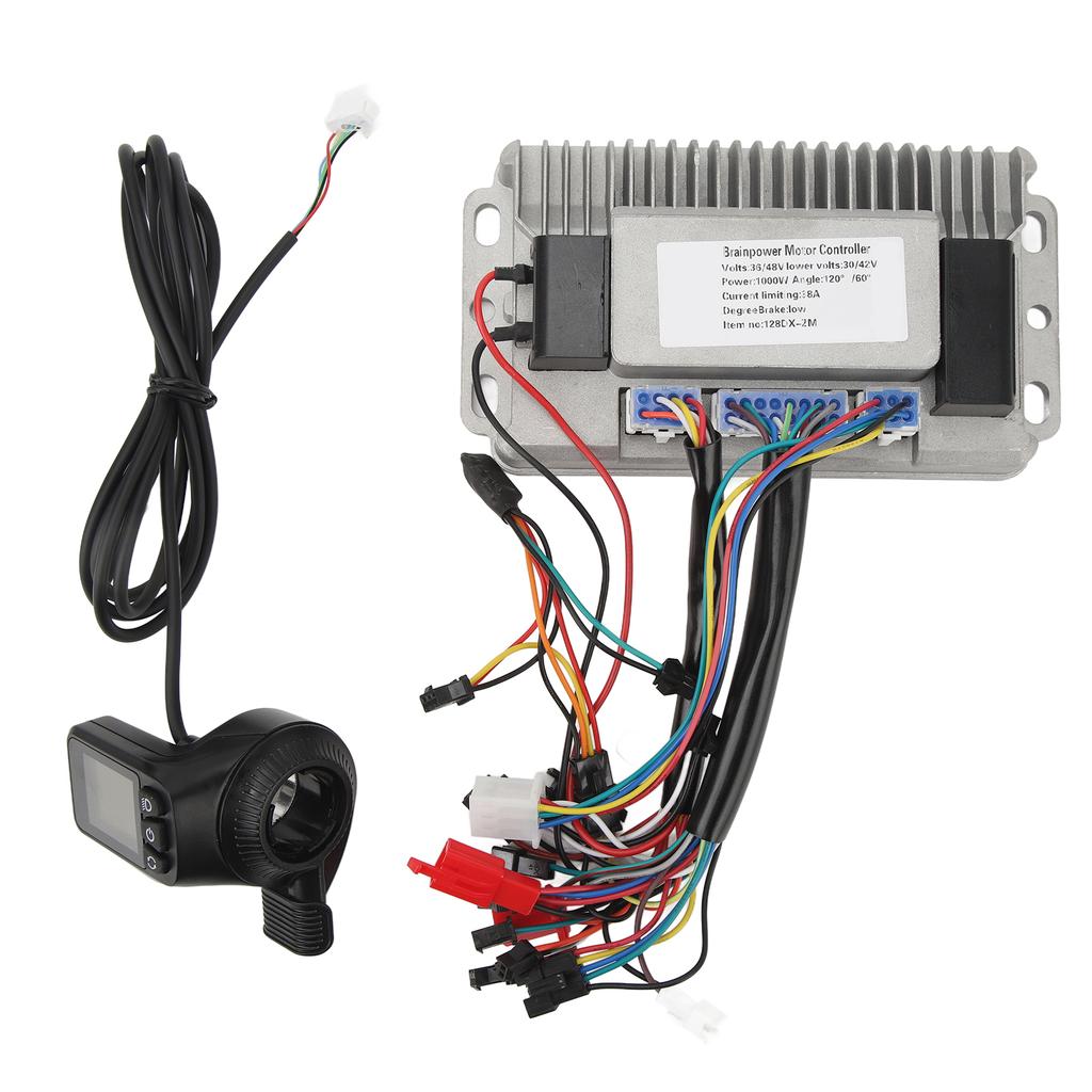36V 48V 1000W 38A Electric Bike Motor Controller 128DX Thumb Throttle with Display Electric Bike Conversion Kit