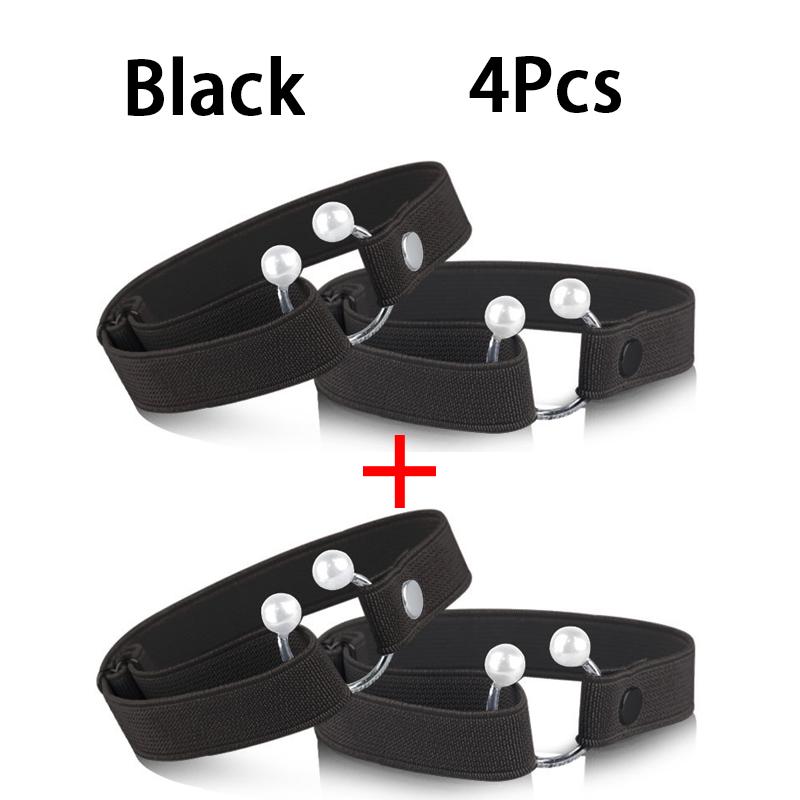 2 Pezzi/4 Pezzi Cinghie per Scarpe con Tacco Alto per Donne - Lacci Elastici Fissati Fibbia a Perla a Forma di U Decorazione per Scarpe Lacci