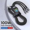 3-in-1 USB 100W 6A Schnellladekabel Auto USB zu Typ-C Micro LIGHTNING Kabel für 16 15 14 13 Samsung Huawei