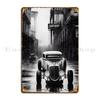 Vintage Hot Rod In The Rain A Perfect Gift For All American Hot Rod Fans Metal Plaque Poster Wall Cave Kitchen Funny Designer