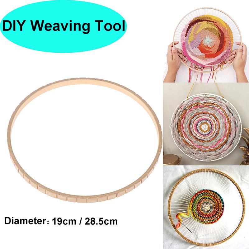 Buy Round Wooden Knitting Loom Craft Diy Weaving Tool For Handmade Wall Hangings at affordable