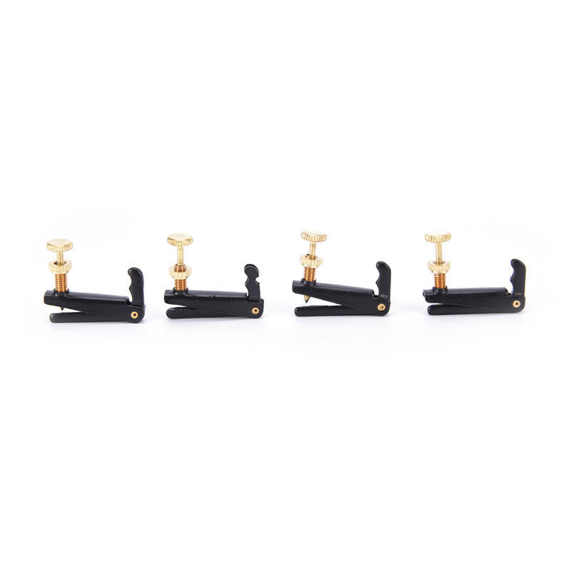 4X Musical Instruments Metal Tone Fine Tuner Adjuster For 4/4 3/4 Violin Black