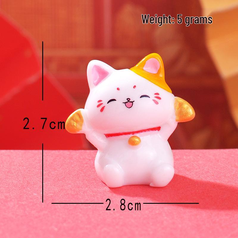Micro Landscape Lucky Cat Resin Craft - Cute Car Console & Home Decoration Gift