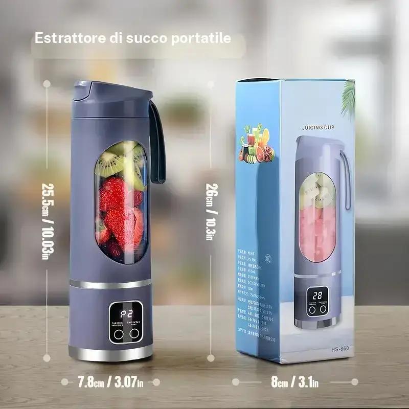 Portable USB Rechargeable Blender 15.22 Oz LED Display Smoothie Juicer Cup