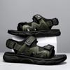 Fashion Fashion Mens Sandals Genuine Leather 2024 Summer Beach Slippers Male Non-Slip Soft Comfortable Outdoor Shoes High Quality Man