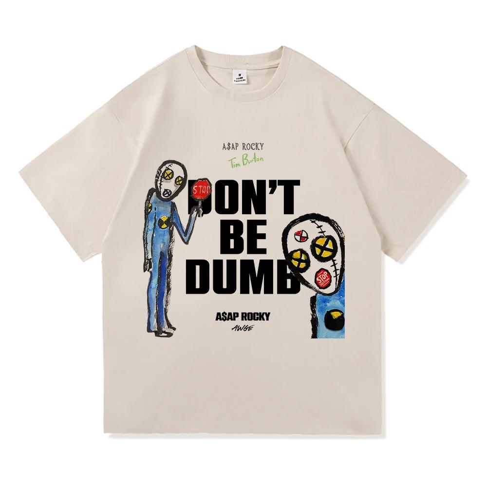 A Rocky 2026 New Album Dont Be Dumb Tee Shirt Fashion Unisex Women Clothing Harajuku High Quality Tops Cotton TShirts Vintage