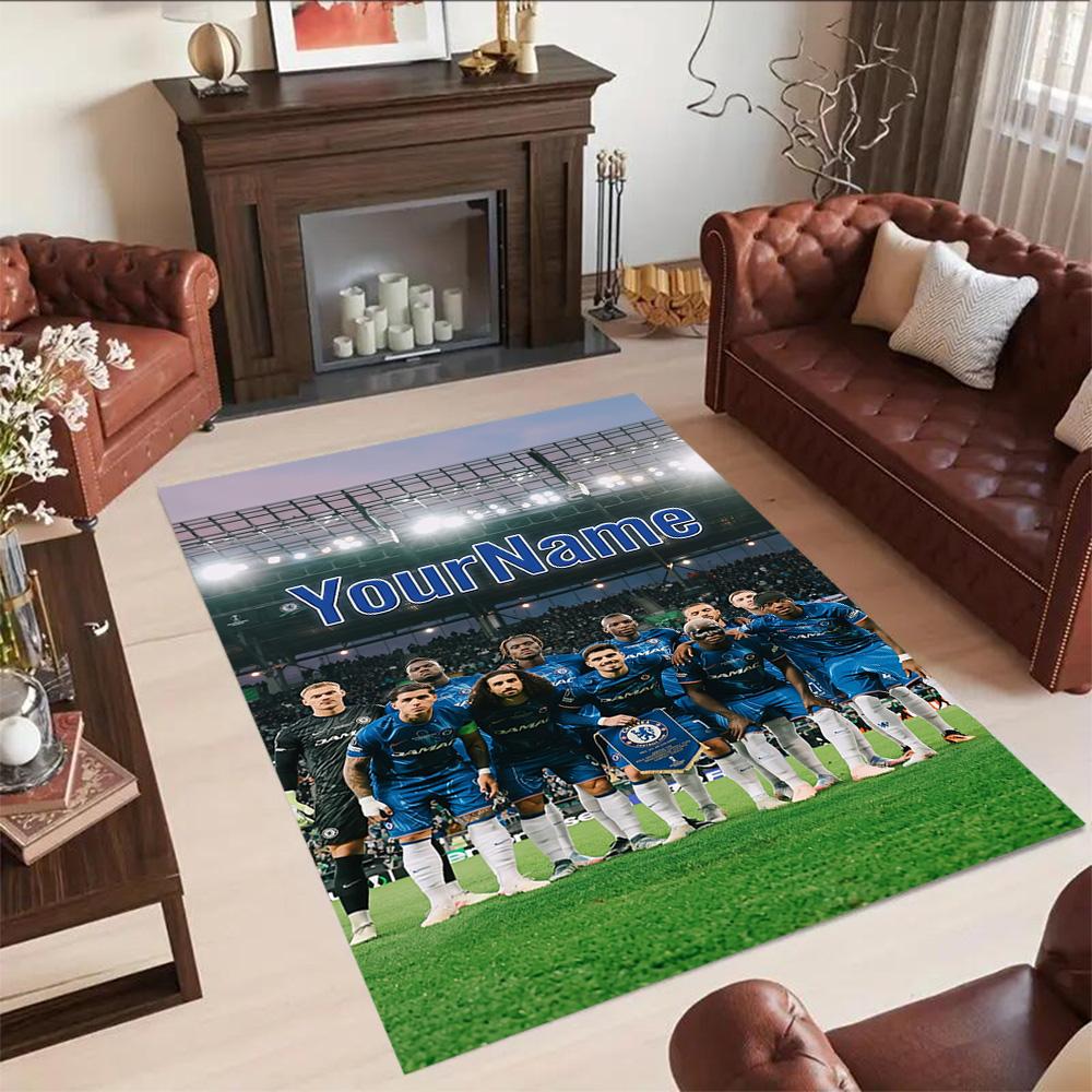 Chelsea Personalized Text Area Rug Design for Bedrooms Foyer Kitchen Living Rooms Anti-slip Rug Anime Office Decor Best for Christmas