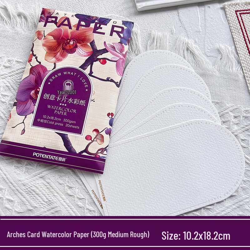 Zun Jue 300g Cotton Medium Rough Texture Watercolor Paper - DIY Blank Postcard Card.