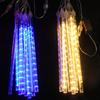 8Pcs/Set Meteor Shower Rain Light Low-Power Consumption Drop Icicle US/EU Plug Wedding Xmas String Fairy Strip Party Lights