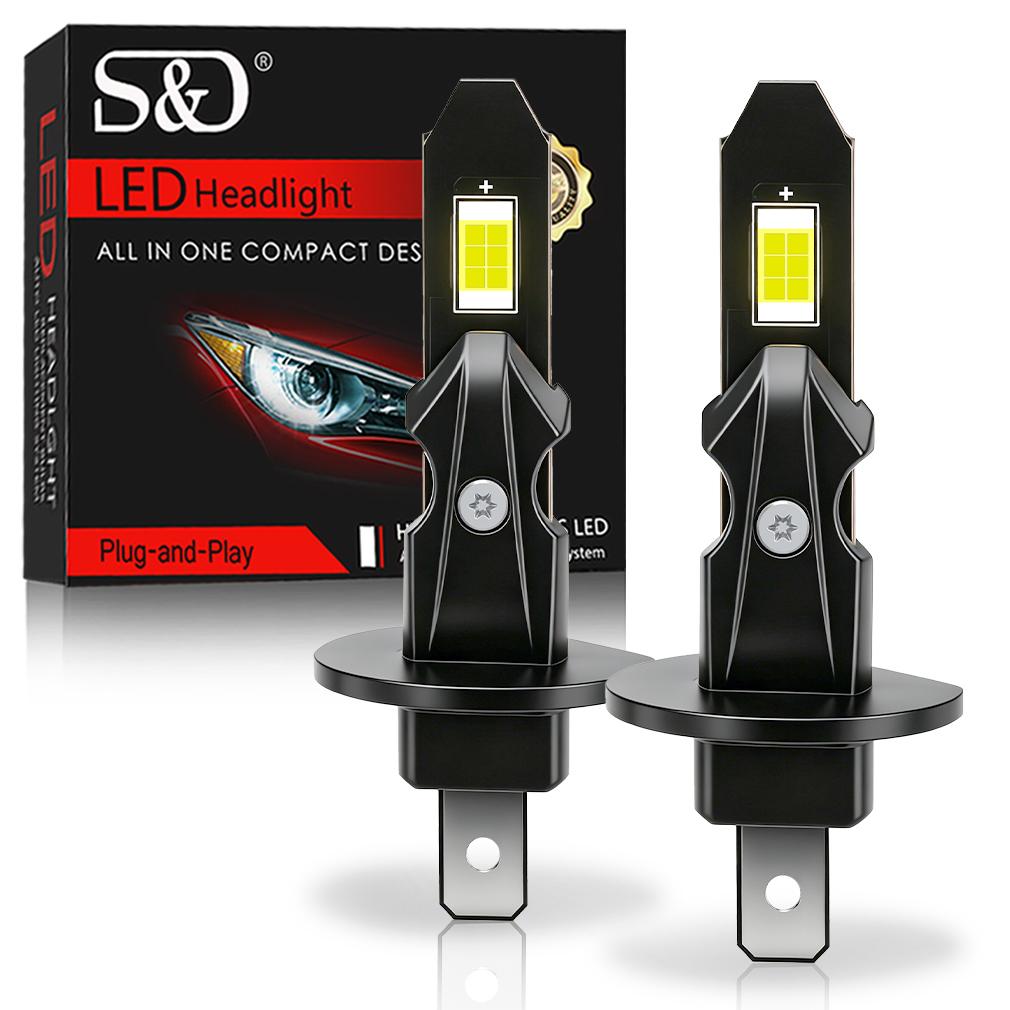 2 יחידות 20000 לומן H4 H7 נורות פנס קדמי LED 1:1 פנס קדמי לרכב ללא מאוורר H11 H8 H1 H3 9005 HB3 9006 HB4 Canbus מיני, אור DRL, פנס ערפל לרכב, 6000K לבן