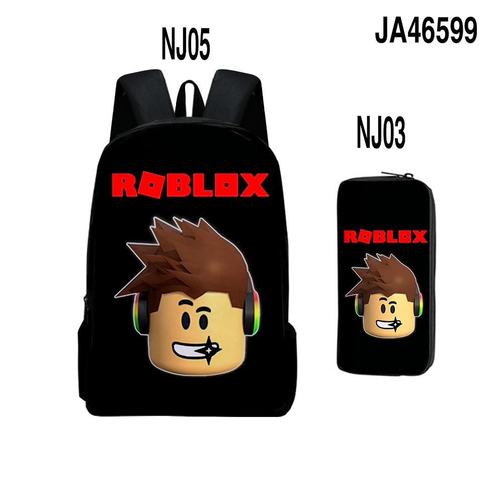 Roblox Two-Piece Set, Elementary And Middle School School Bag, Children'S Backpack, Cartoon Animation Backpack.