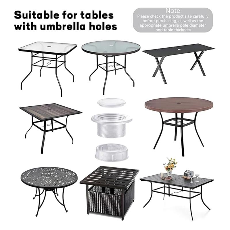 1.63Inch Patios Table Umbrella Hole Rings Plug Pool Umbrella Sleeve StabilIty Hole Insert for Gardens Yard and Poolside
