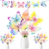 2025 New Model, Spring Flowers, Party Decoration, 12pcs/set, Butterfly Pattern, Vase Plugin, Cake Decoration, Cake Plugin