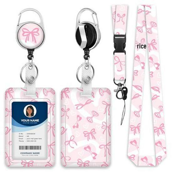 Bowknot Retractable Badge Holder and ID Lanyard Clip