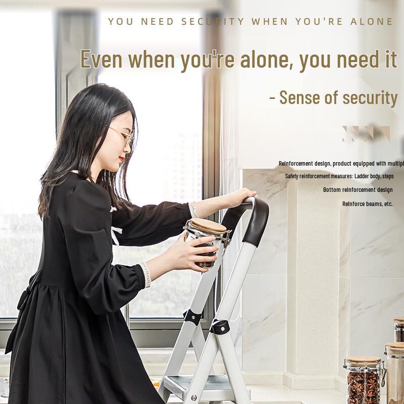 Deli Foldable 4-Step Steel Stepladder