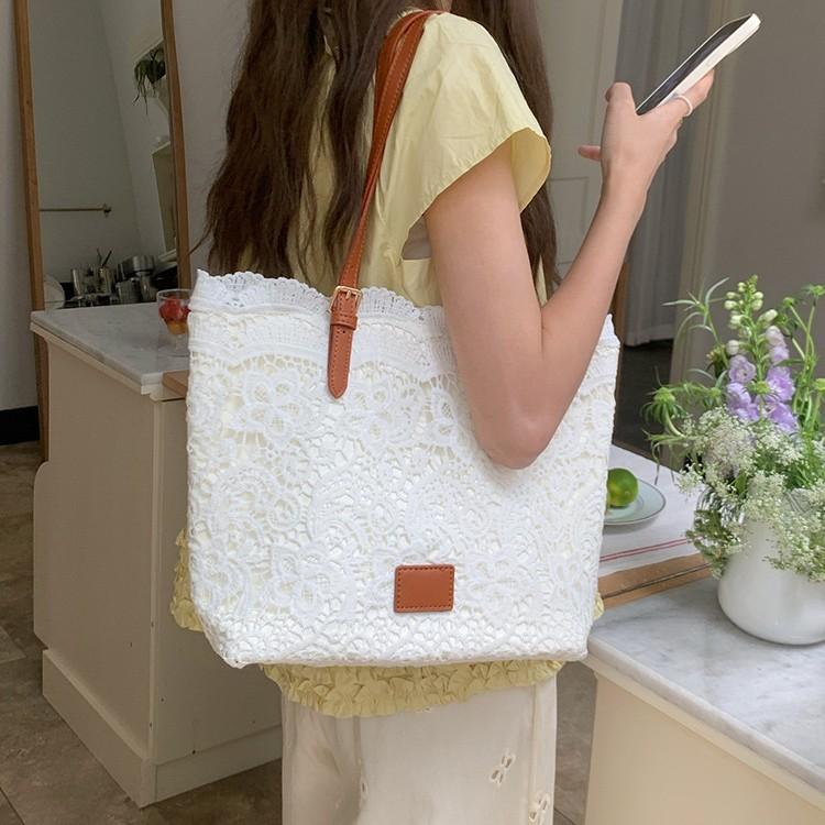 Spitze Fee Tragetasche Damen neue lässige Pendler große Kapazität sanfte tragbare Schultertasche